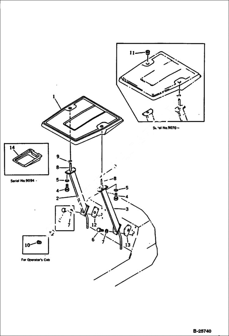 Схема запчастей Bobcat 116 - CANOPY GUARD