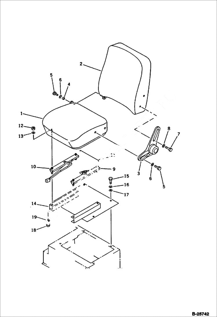Схема запчастей Bobcat 116 - OPERATORS SEAT GUARD