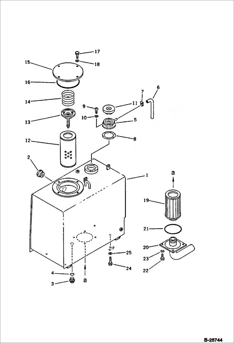 Схема запчастей Bobcat 116 - HYDRAULIC TANK WORK EQUIPMENT CONTROL SYSTEM