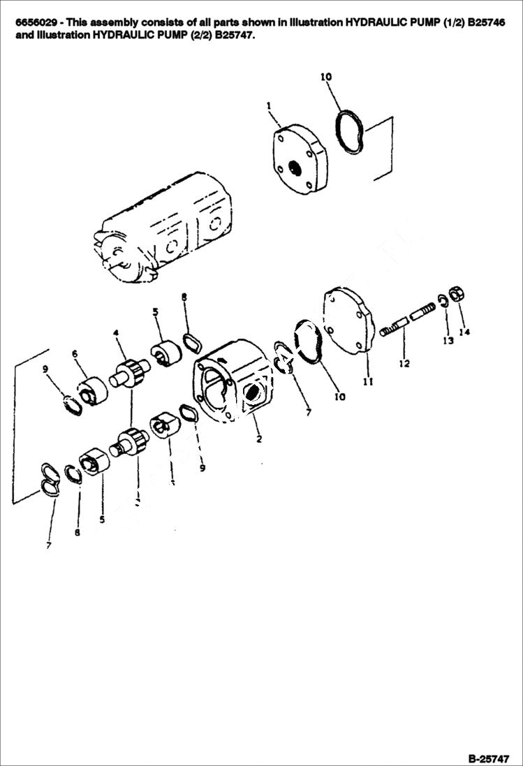 Схема запчастей Bobcat 116 - HYDRAULIC PUMP (2/2) WORK EQUIPMENT CONTROL SYSTEM