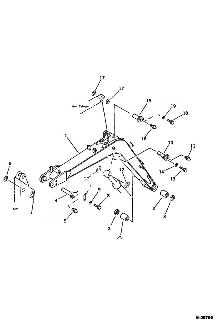 Схема запчастей Bobcat 116 - BOOM WORK EQUIPMENT
