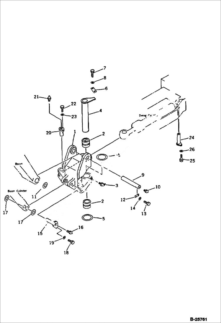 Схема запчастей Bobcat 116 - BOOM SWING BRACKET WORK EQUIPMENT