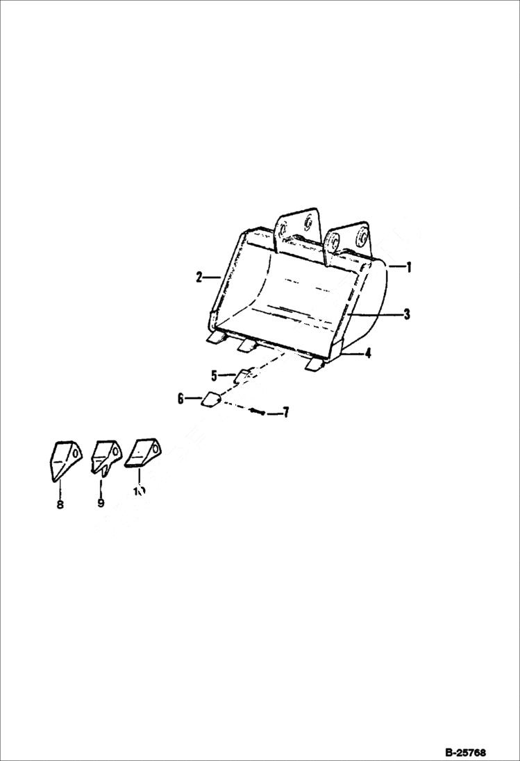 Схема запчастей Bobcat BUCKETS - BUCKET (Bobcat)(116) Экскаваторы