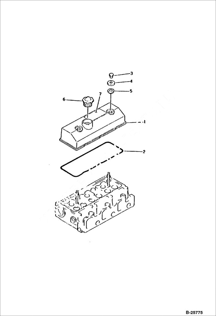 Схема запчастей Bobcat 116 - CYLINDER HEAD COVER CYLINDER HEAD
