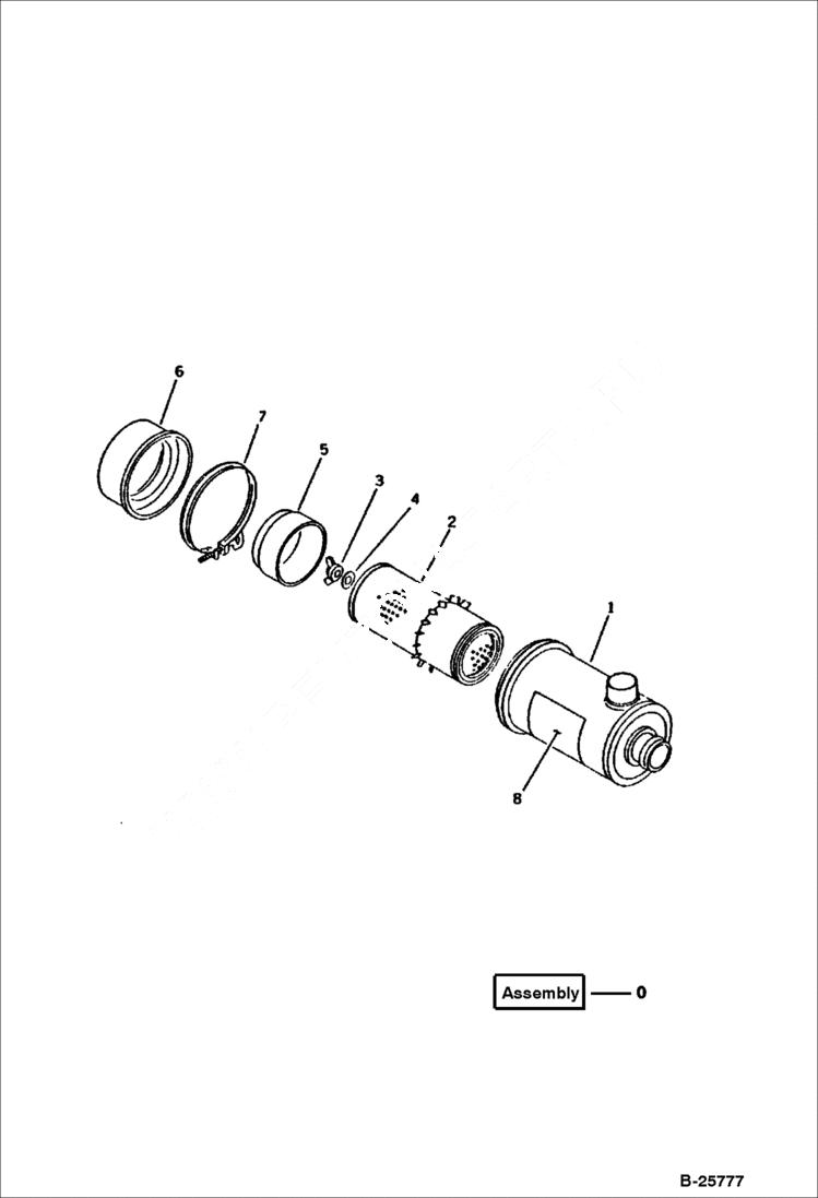 Схема запчастей Bobcat 116 - AIR CLEANER (SINGLE ELEMENT) CYLINDER HEAD