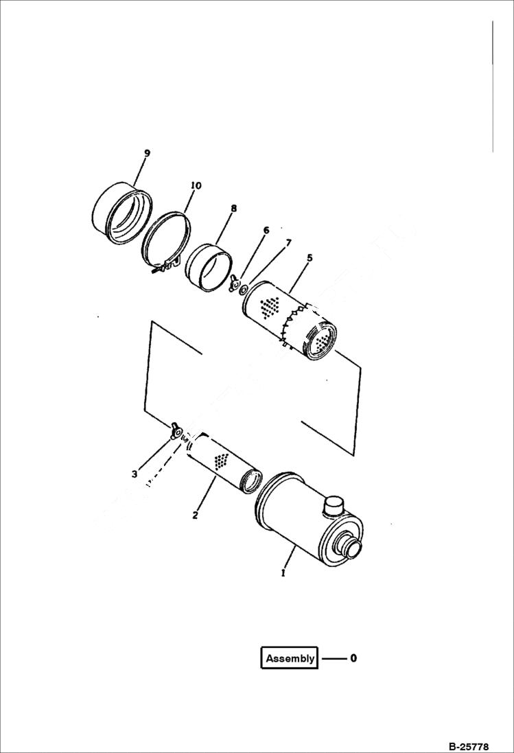 Схема запчастей Bobcat 116 - AIR CLEANER (DOUBLE ELEMENT) CYLINDER HEAD