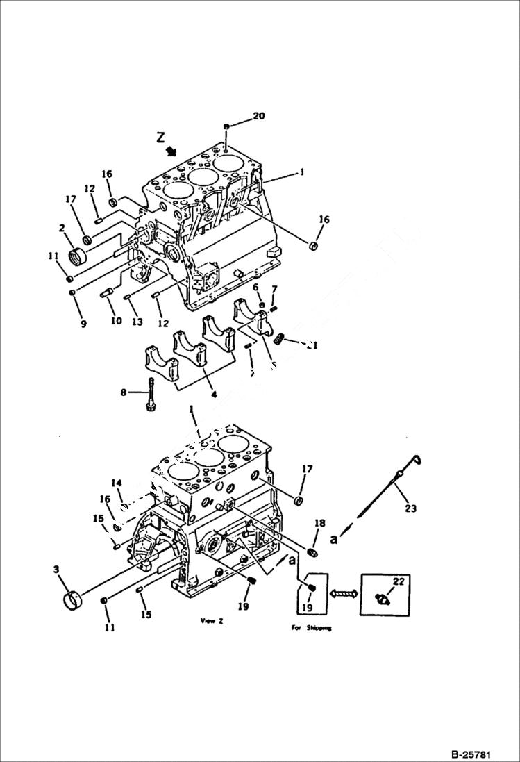 Схема запчастей Bobcat 116 - CYLINDER BLOCK CYLINDER BLOCK