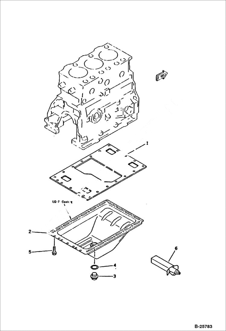 Схема запчастей Bobcat 116 - OIL PAN CYLINDER BLOCK