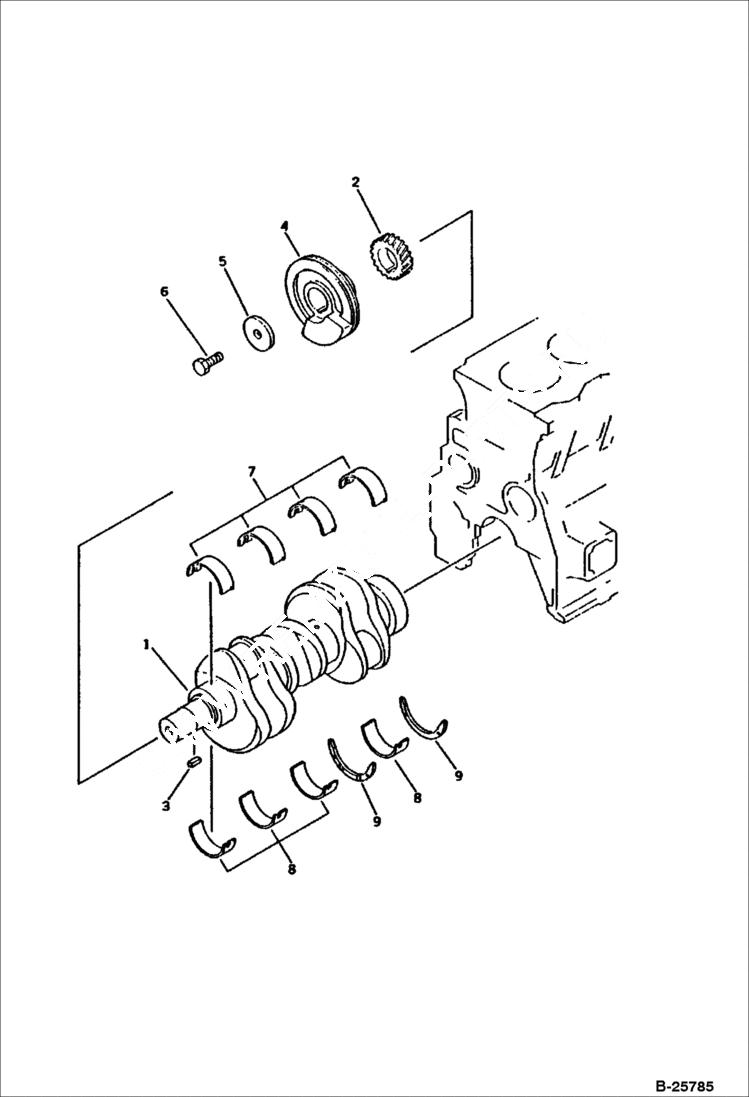 Схема запчастей Bobcat 116 - CRANKSHAFT CYLINDER BLOCK