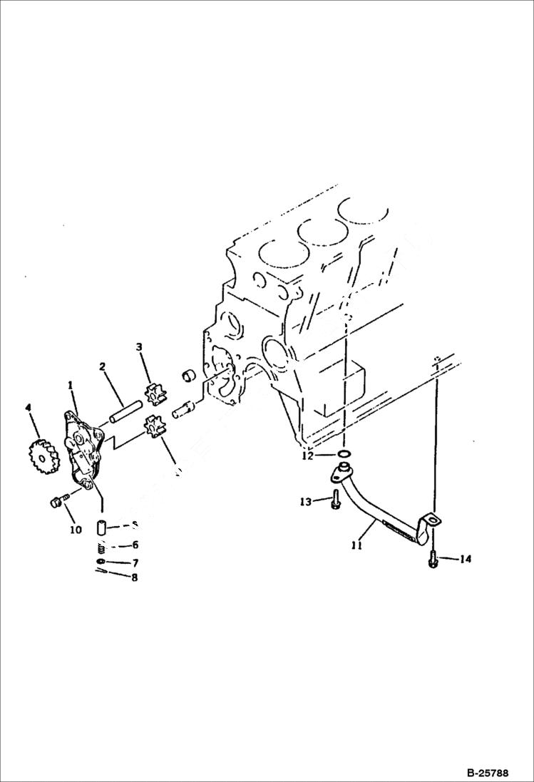 Схема запчастей Bobcat 116 - LUBRICATING OIL PUMP AND SUCTION PIPING LUBRICATING OIL SYSTEM