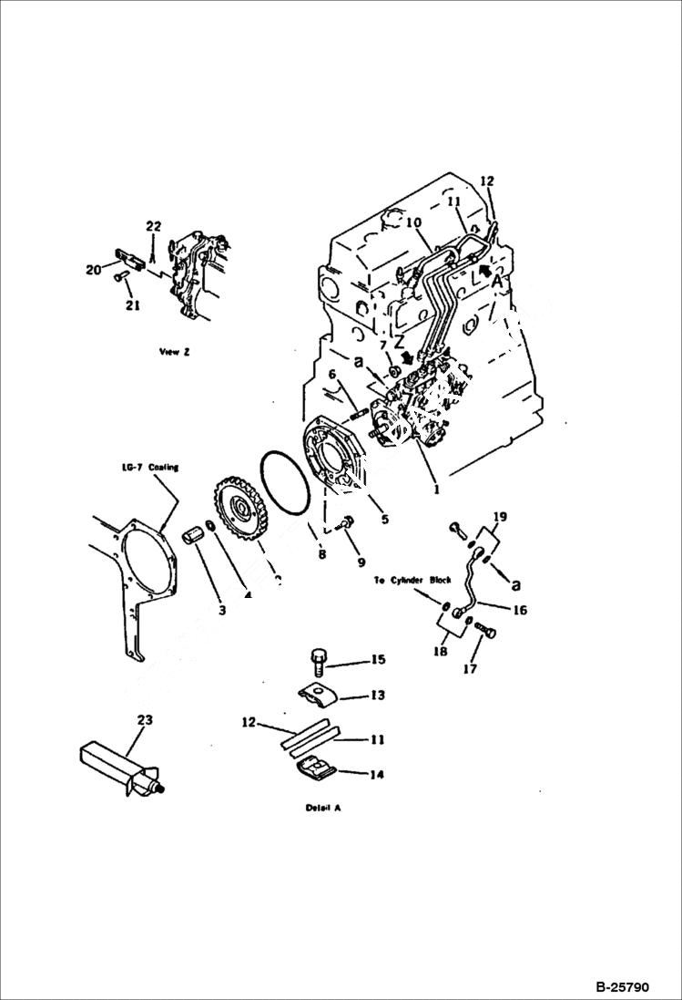 Схема запчастей Bobcat 116 - FUEL INJECTION PUMP AND PIPING FUEL SYSTEM