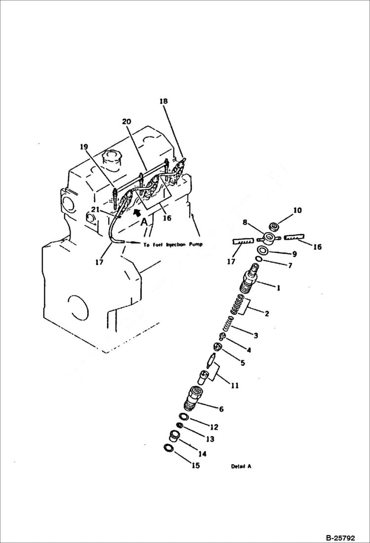 Схема запчастей Bobcat 116 - FUEL NOZZLE AND SPILL HOSE FUEL SYSTEM
