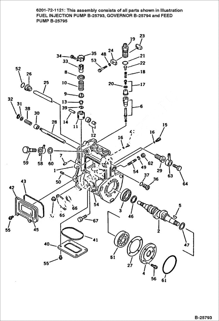 Схема запчастей Bobcat 116 - FUEL INJECTION PUMP FUEL SYSTEM