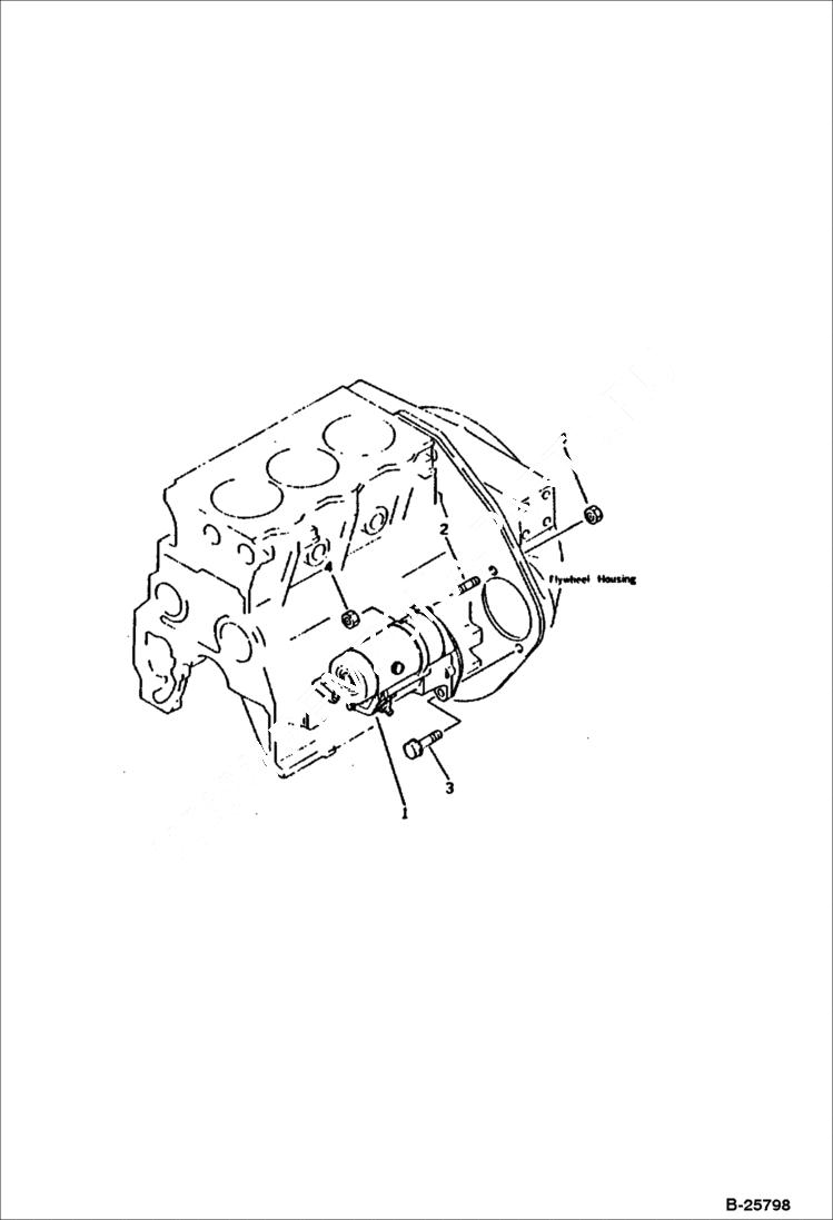 Схема запчастей Bobcat 116 - STARTING MOTOR AND MOUNTING ELECTRICAL SYSTEM
