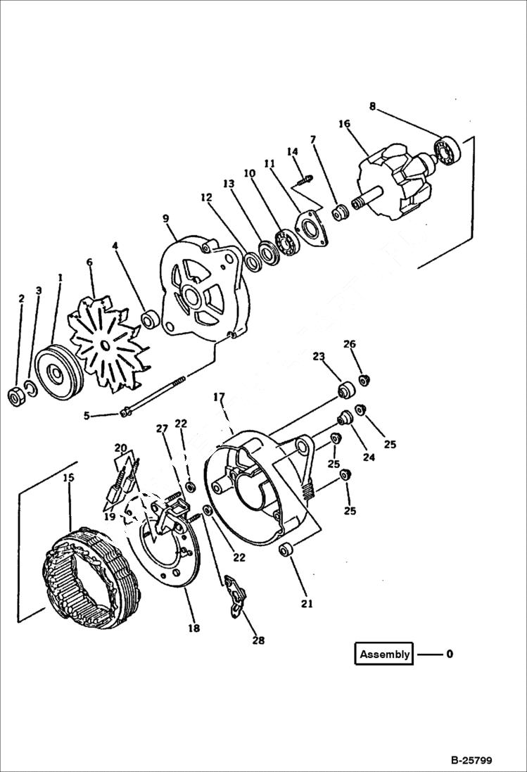 Схема запчастей Bobcat 116 - ALTERNATOR (35 AMP) ELECTRICAL SYSTEM