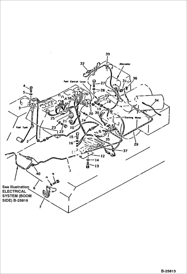 Схема запчастей Bobcat 116 - ELECTRICAL SYSTEM Komatsu S/N 10001-11899 ENGINE RELATED PARTS AND ELECTRICAL SYSTEM