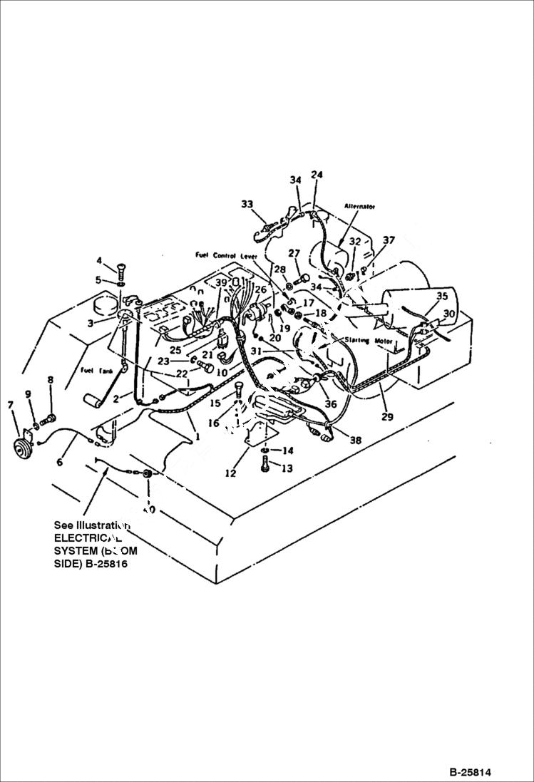 Схема запчастей Bobcat 116 - ELECTRICAL SYSTEM Komatsu S/N 11900 & Abv. ENGINE RELATED PARTS AND ELECTRICAL SYSTEM