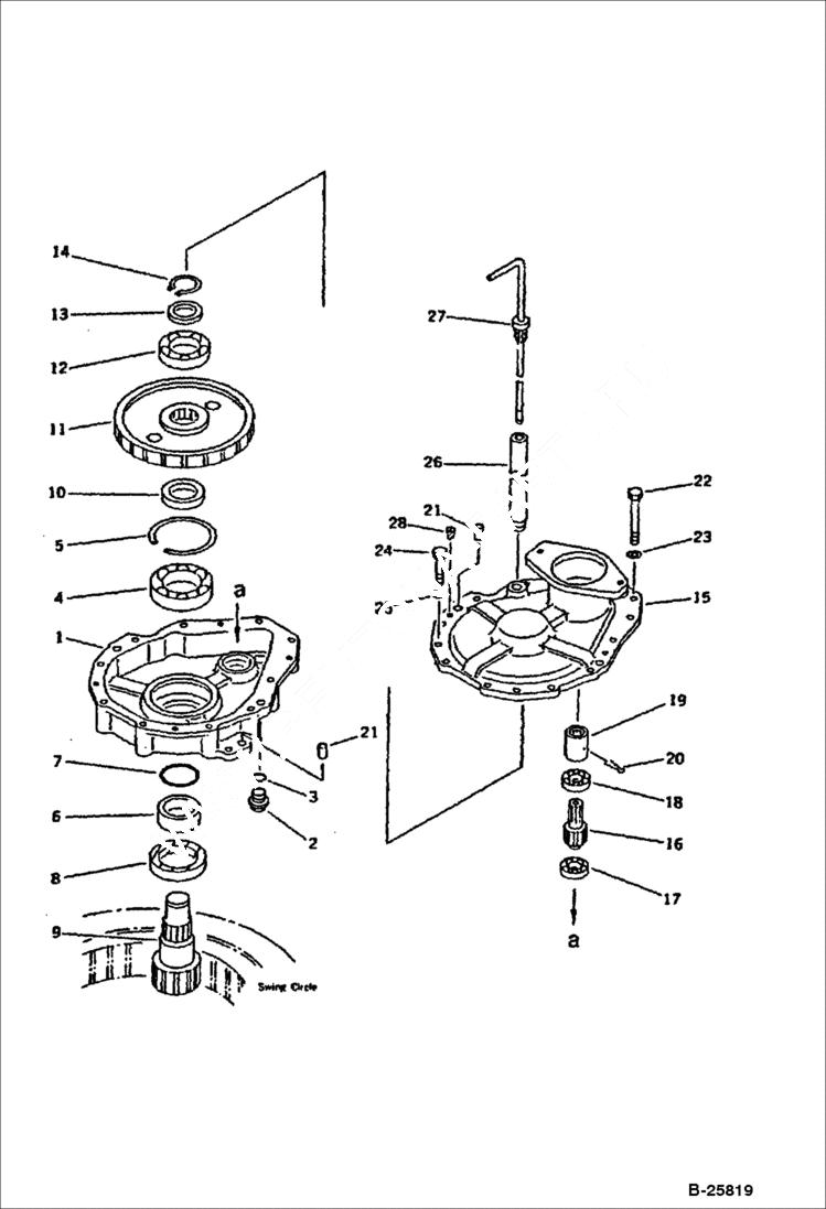 Схема запчастей Bobcat 116 - SWING MACHINERY SWING AND FINAL DRIVE