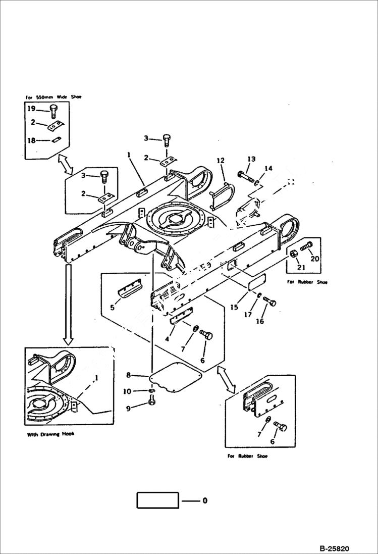 Схема запчастей Bobcat 116 - TRACK FRAME UNDERCARRIAGE