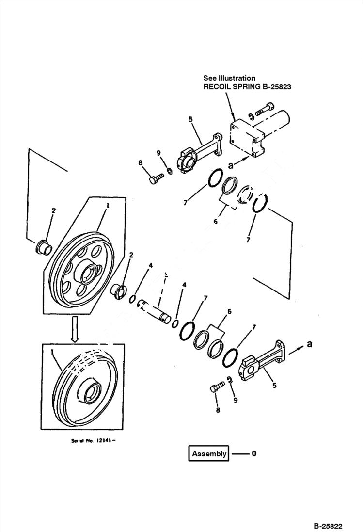 Схема запчастей Bobcat 116 - FRONT IDLER UNDERCARRIAGE