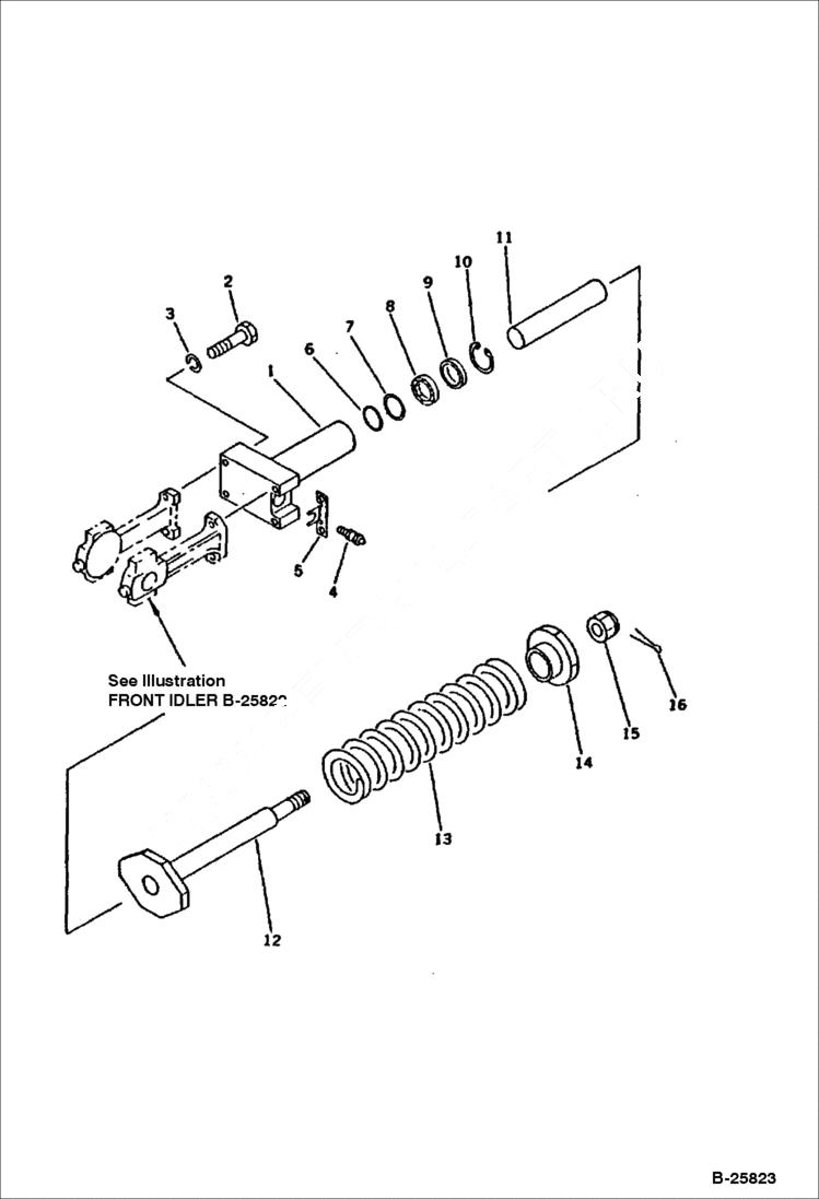 Схема запчастей Bobcat 116 - RECOIL SPRING UNDERCARRIAGE