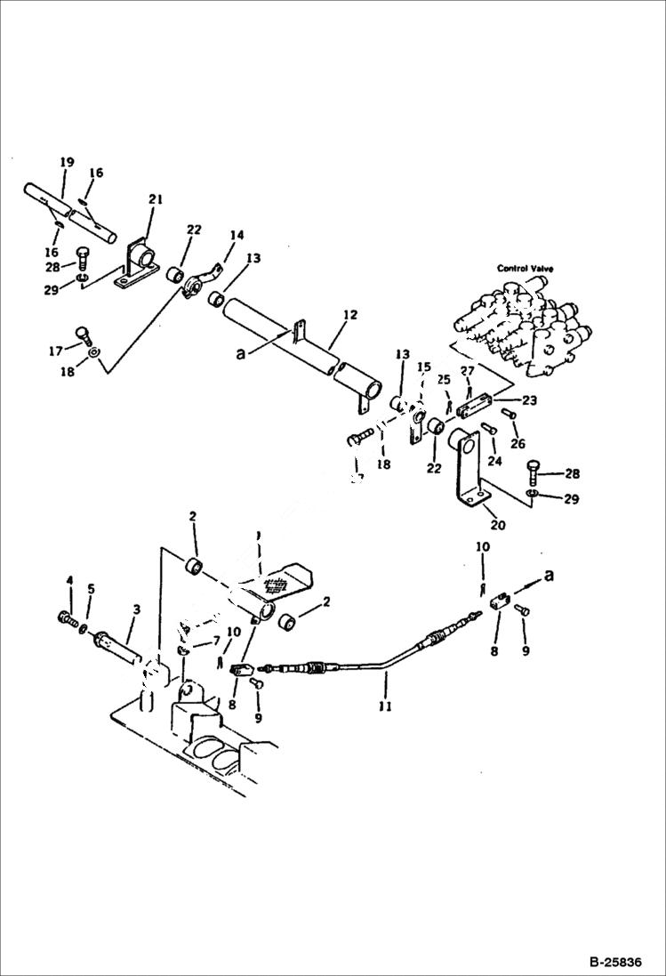 Схема запчастей Bobcat 116 - CONTROL PEDAL (FOR BREAKER) CONTROL SYSTEM AND REVOLVING FRAME