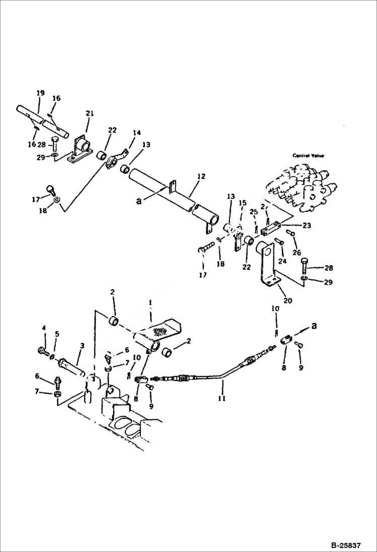 Схема запчастей Bobcat 116 - CONTROL PEDAL (FOR ATTACHMENT) CONTROL SYSTEM AND REVOLVING FRAME