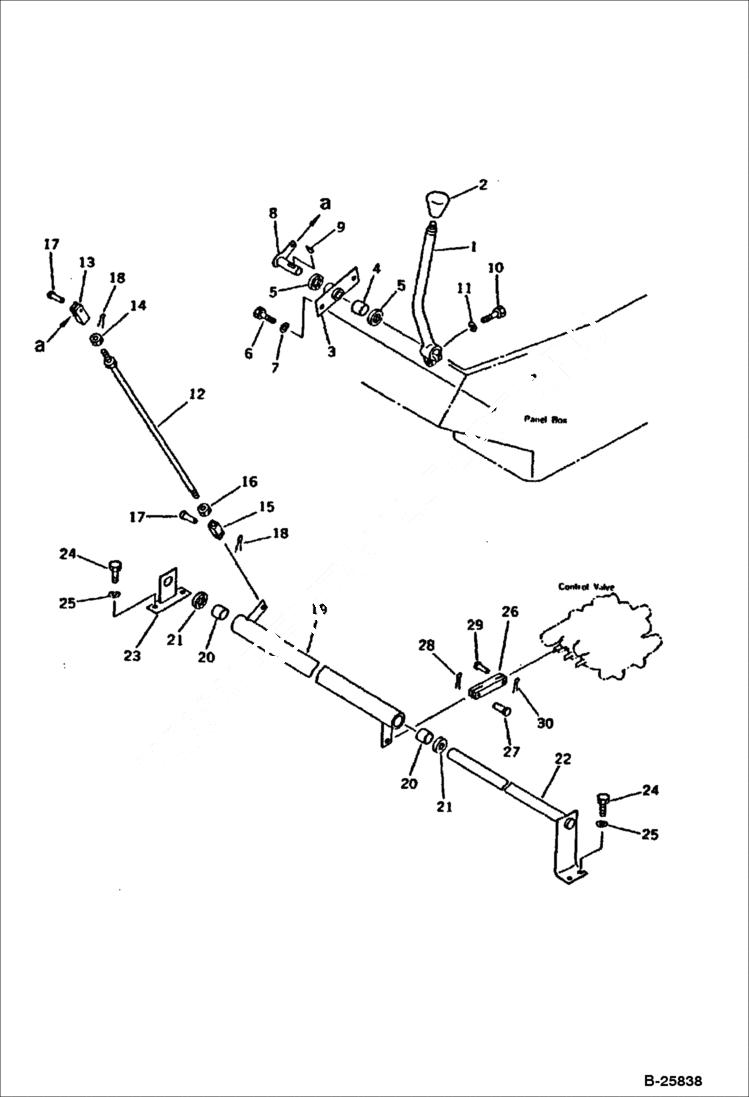 Схема запчастей Bobcat 116 - BLADE CONTROL LEVER AND LINKAGE CONTROL SYSTEM AND REVOLVING FRAME
