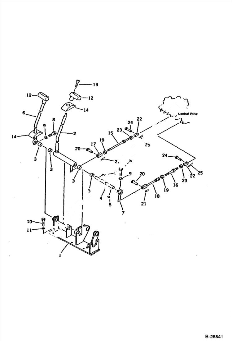 Схема запчастей Bobcat 116 - TRAVEL CONTROL LEVER (1/2) (FOR I.S.O. PATTERN)(EXCEPT JAPAN) CONTROL SYSTEM AND REVOLVING FRAME