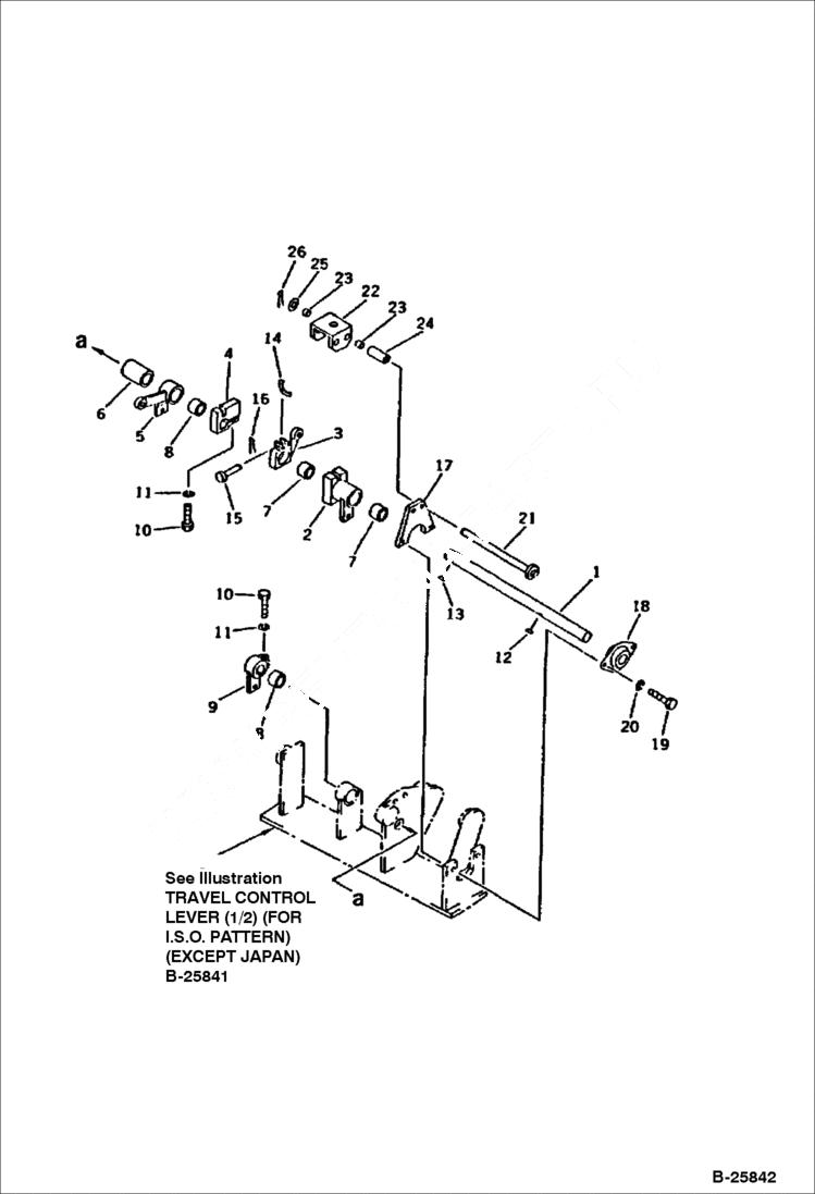 Схема запчастей Bobcat 116 - TRAVEL CONTROL LEVER (2/2) (FOR I.S.O. PATTERN)(EXCEPT JAPAN) CONTROL SYSTEM AND REVOLVING FRAME