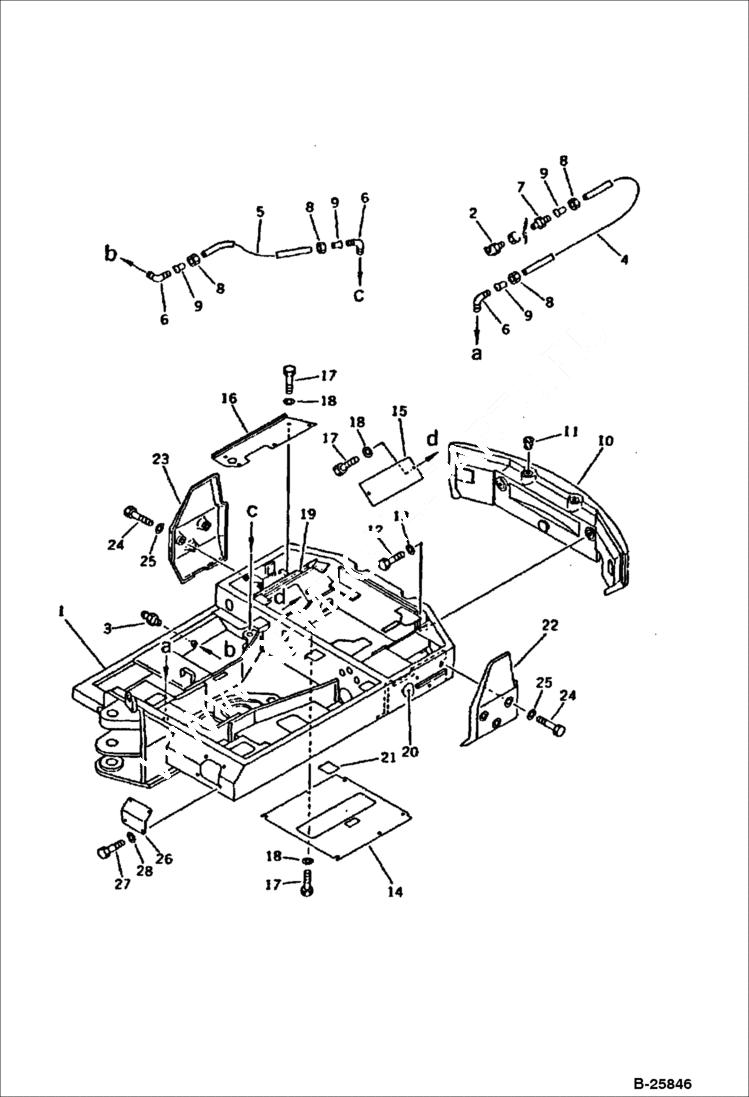 Схема запчастей Bobcat 116 - REVOLVING FRAME Komatsu S/N 10001-11899 CONTROL SYSTEM AND REVOLVING FRAME