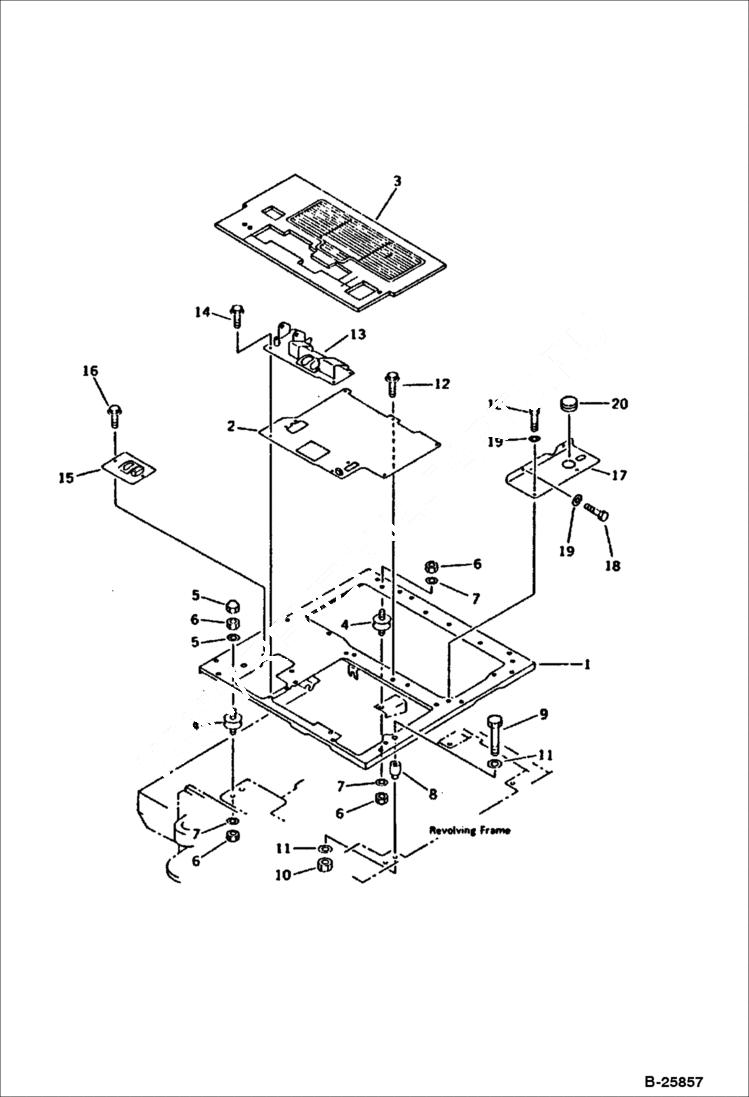 Схема запчастей Bobcat 116 - FLOOR (1/2)(FOR BREAKER AND ATTACHMENT) GUARD