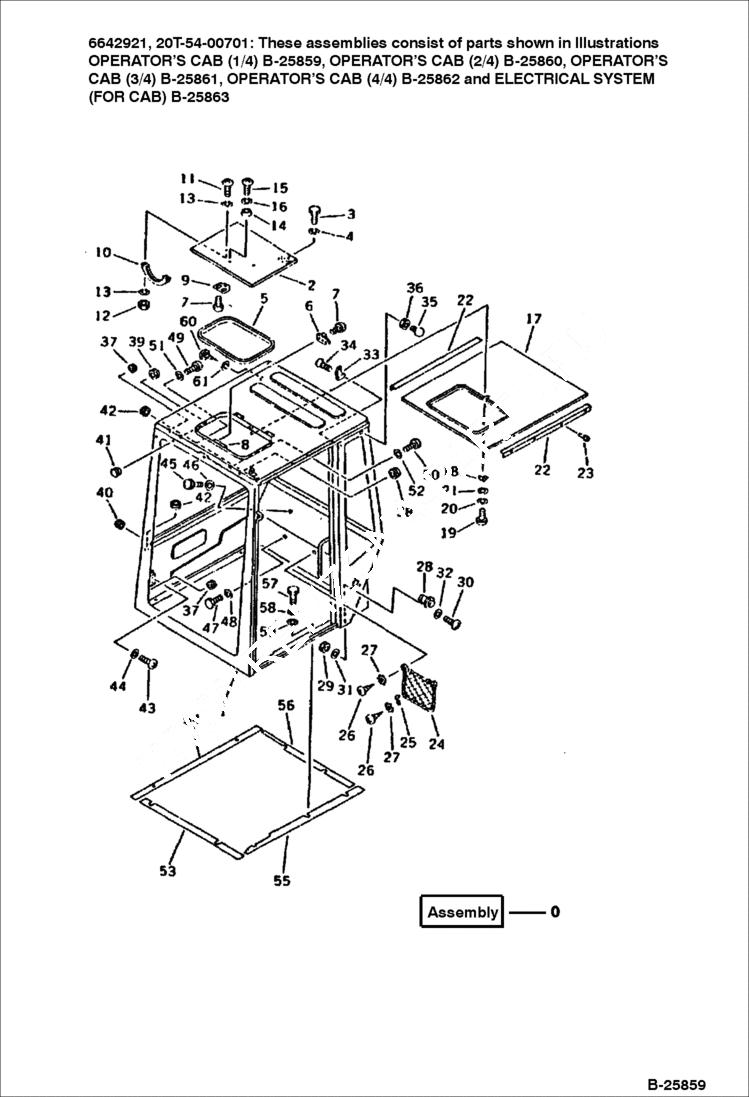 Схема запчастей Bobcat 116 - OPERATORS CAB (1/4) GUARD