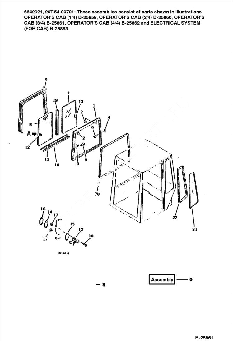 Схема запчастей Bobcat 116 - OPERATORS CAB (3/4) GUARD