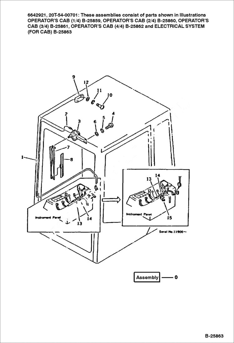Схема запчастей Bobcat 116 - ELECTRICAL SYSTEM (FOR CAB) GUARD