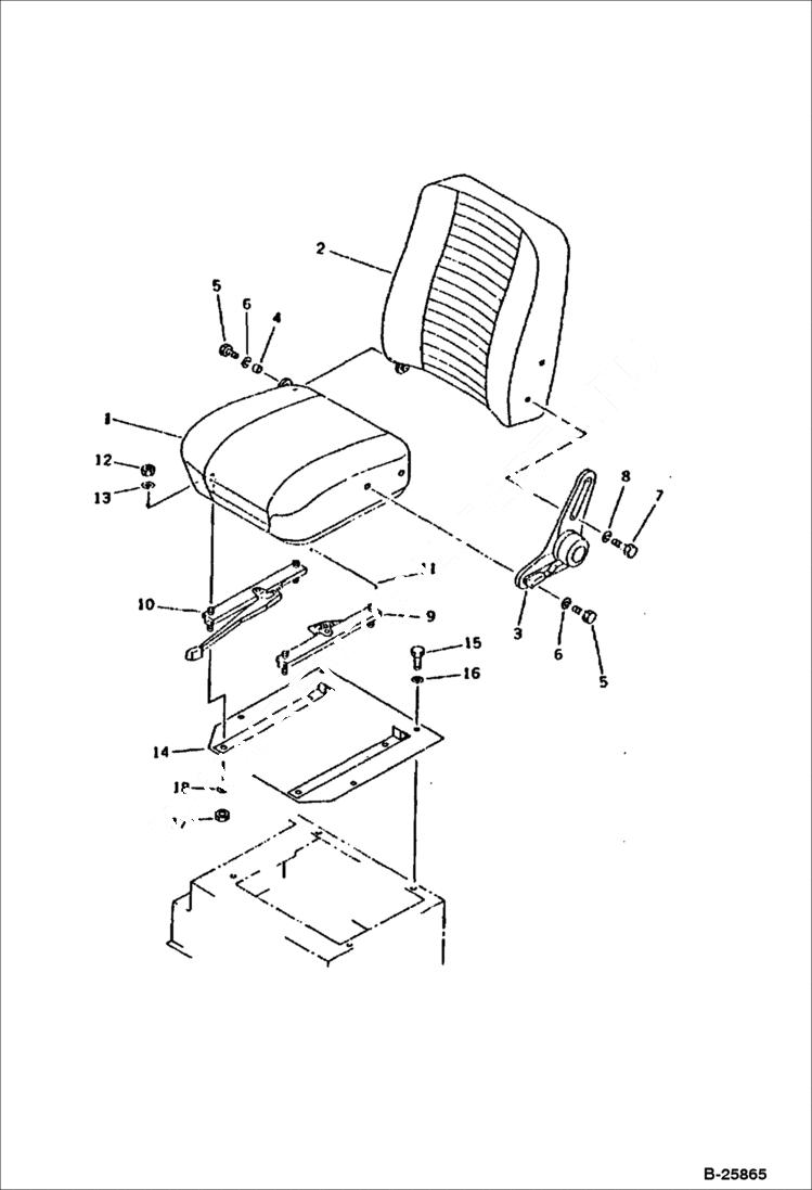 Схема запчастей Bobcat 116 - OPERATORS SEAT (FOR CAB) Komatsu S/N 10001-12140 GUARD