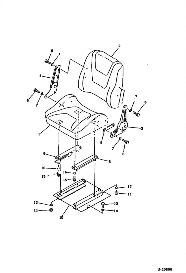 Схема запчастей Bobcat 116 - OPERATORS SEAT (FOR CAB) Komatsu S/N 12141 & Abv. GUARD