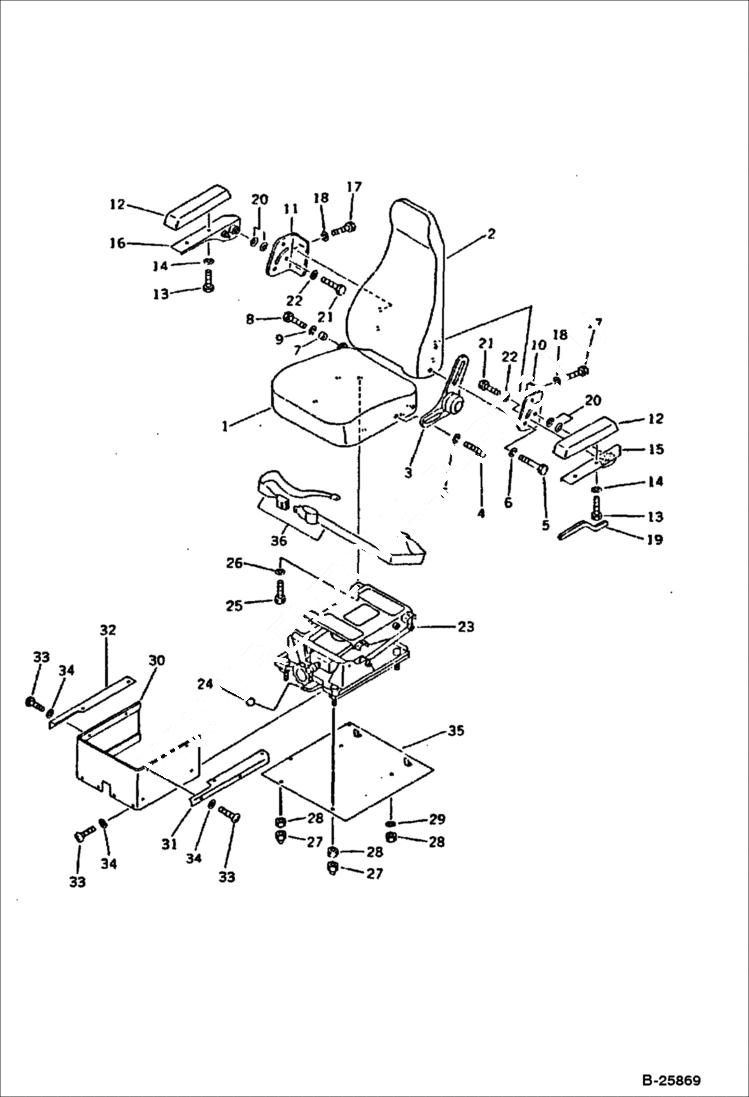 Схема запчастей Bobcat 116 - OPERATORS SEAT (OP) GUARD