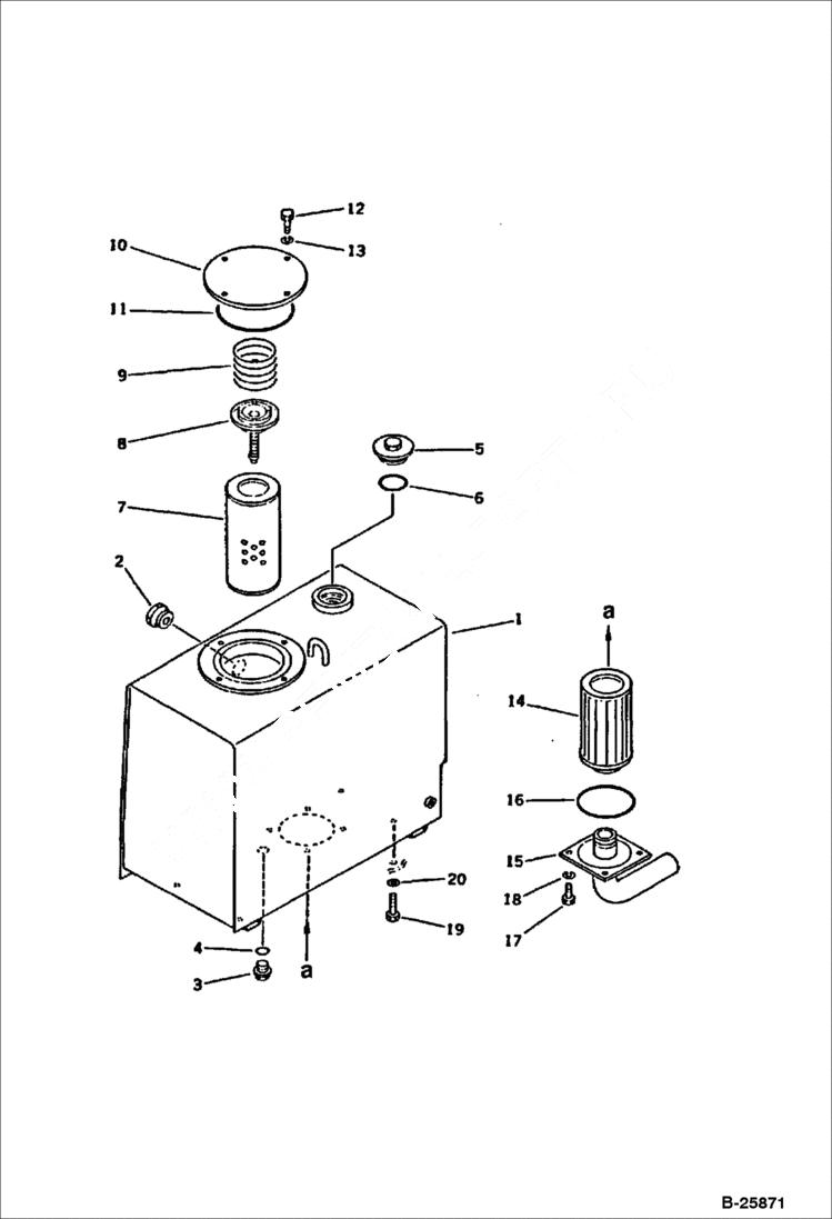 Схема запчастей Bobcat 116 - HYDRAULIC TANK WORK EQUIPMENT CONTROL SYSTEM
