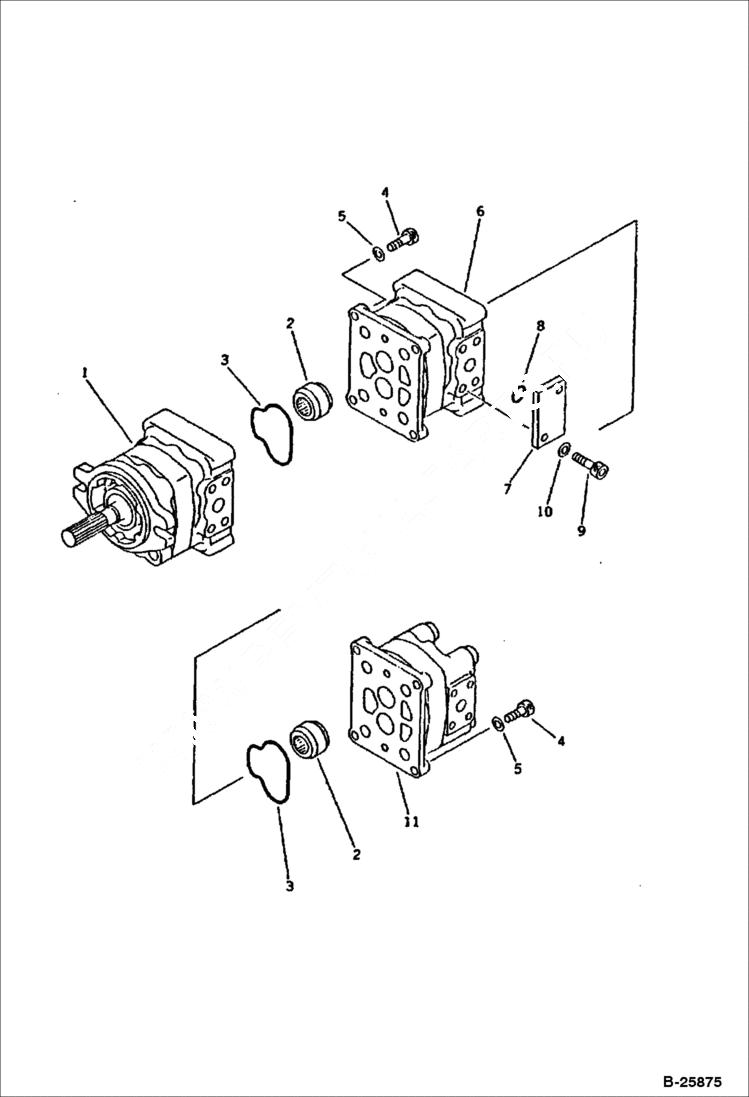 Схема запчастей Bobcat 116 - HYDRAULIC PUMP WORK EQUIPMENT CONTROL SYSTEM