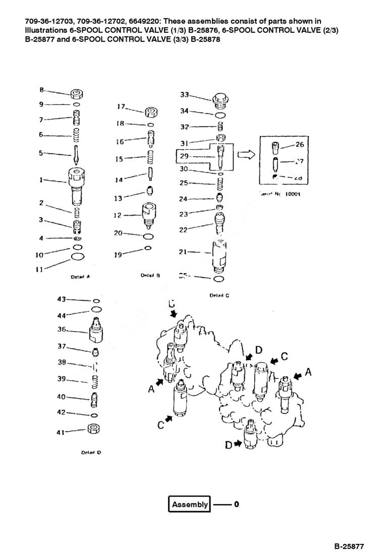 Схема запчастей Bobcat 116 - 6-SPOOL CONTROL VALVE (2/3) WORK EQUIPMENT CONTROL SYSTEM