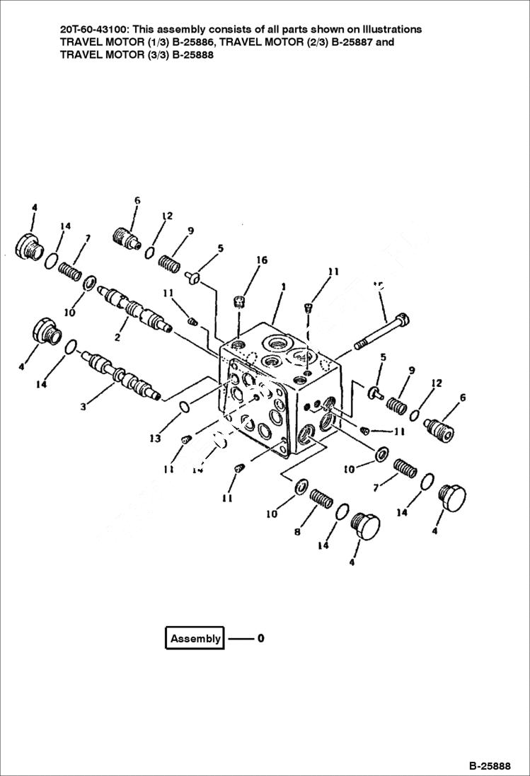 Схема запчастей Bobcat 116 - TRAVEL MOTOR (3/3) Komatsu S/N 11900 & Abv. WORK EQUIPMENT CONTROL SYSTEM