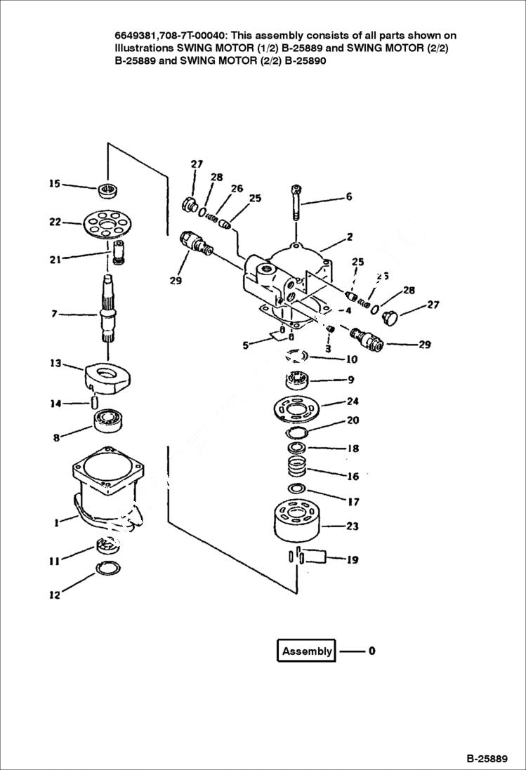 Схема запчастей Bobcat 116 - SWING MOTOR (1/2) WORK EQUIPMENT CONTROL SYSTEM