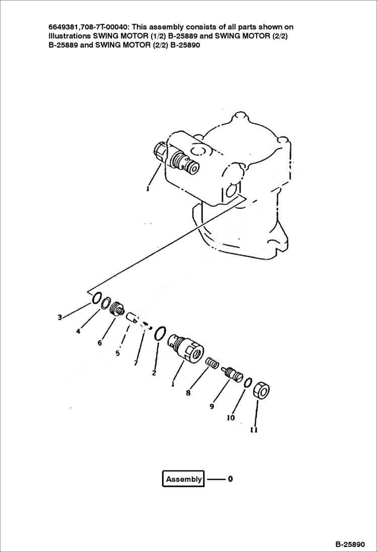 Схема запчастей Bobcat 116 - SWING MOTOR (2/2) WORK EQUIPMENT CONTROL SYSTEM