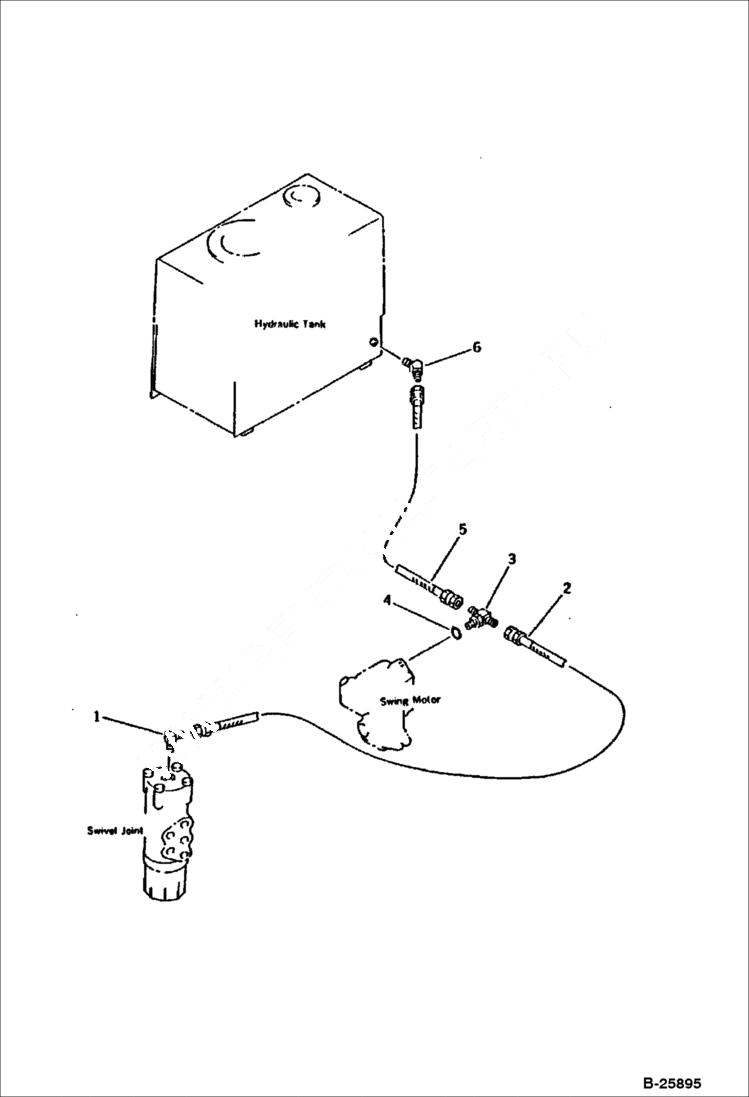 Схема запчастей Bobcat 116 - HYDRAULIC PIPING (DRAIN) WORK EQUIPMENT CONTROL SYSTEM