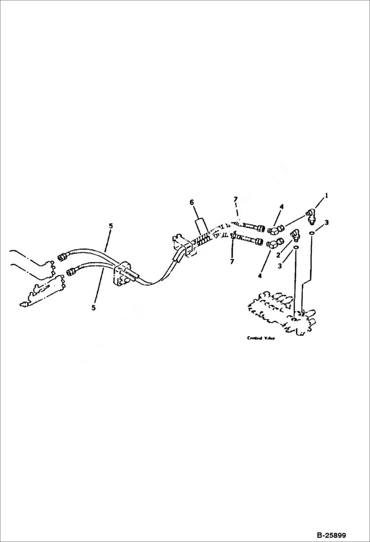 Схема запчастей Bobcat 116 - HYDRAULIC PIPING (ARM CYLINDER LINE)(CHASSIS SIDE) WORK EQUIPMENT CONTROL SYSTEM