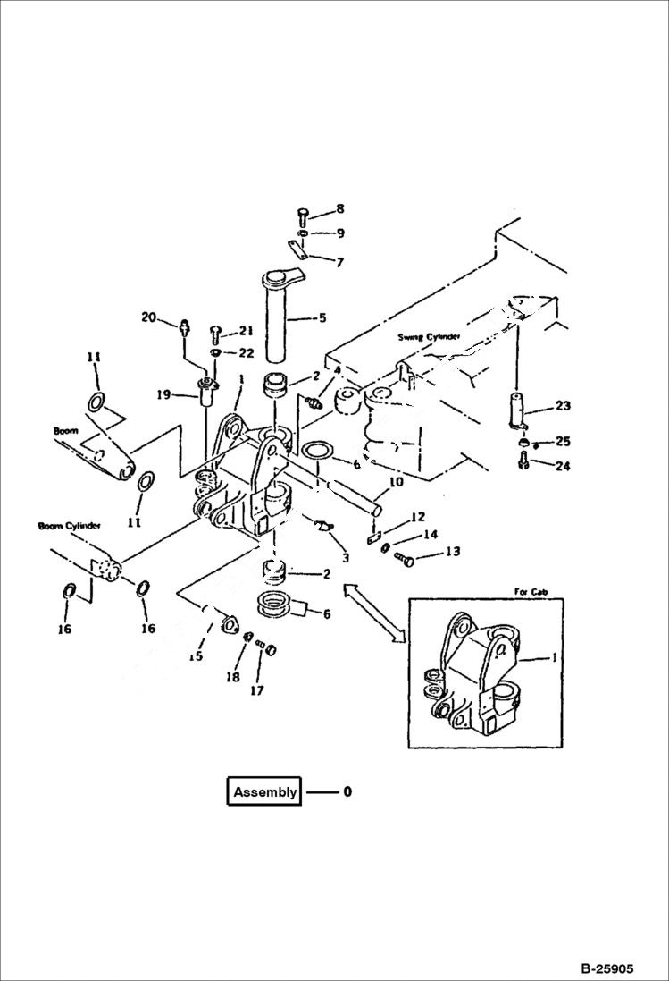 Схема запчастей Bobcat 116 - BOOM SWING BRACKET WORK EQUIPMENT