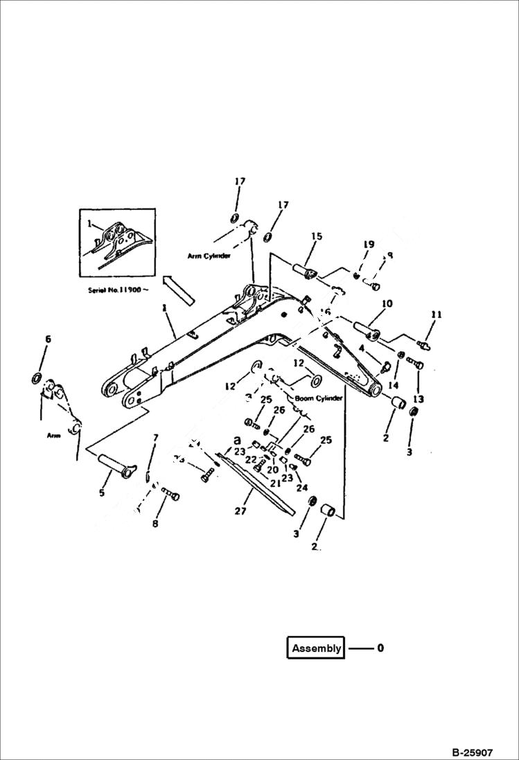 Схема запчастей Bobcat 116 - BOOM (FOR BREAKER AND ATTACHMENT) WORK EQUIPMENT