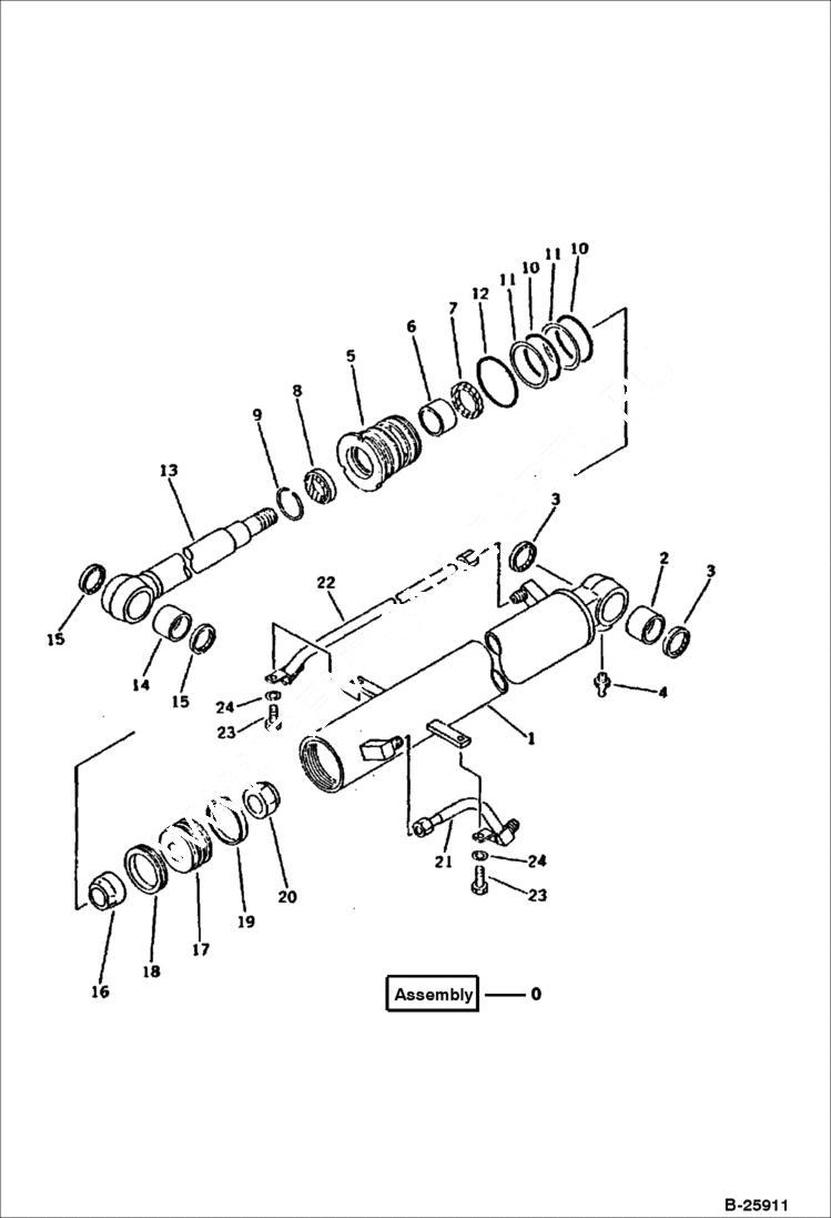 Схема запчастей Bobcat 116 - BOOM CYLINDER (FOR CAB) WORK EQUIPMENT