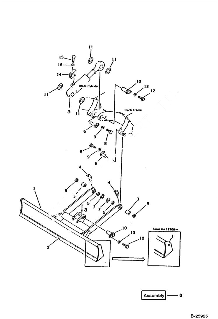 Схема запчастей Bobcat 116 - BLADE WORK EQUIPMENT